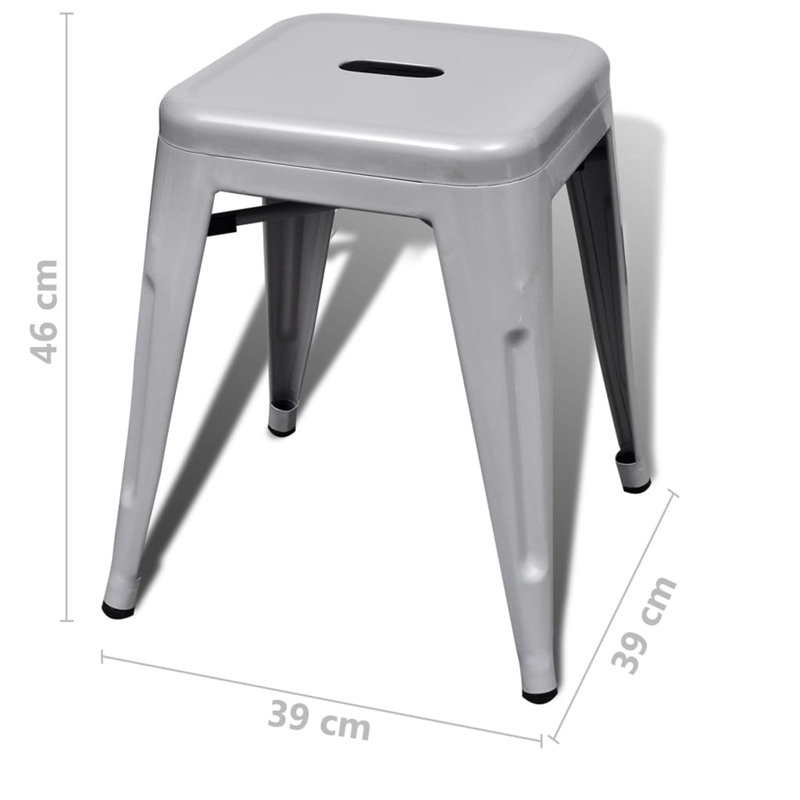 Humes Steel Accent Stool, Grey
