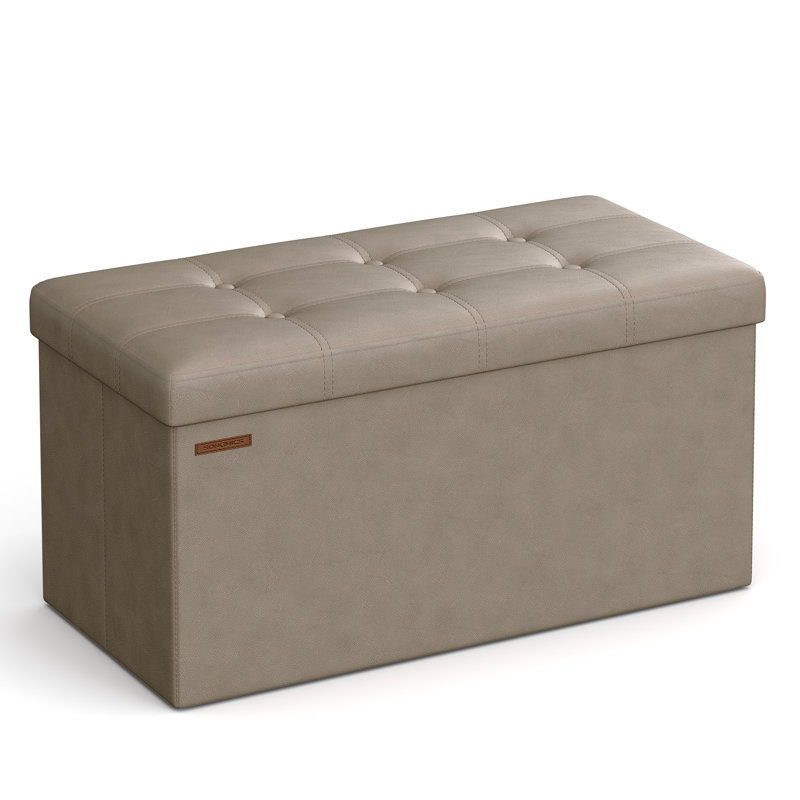 Banc de rangement avec repose-pieds 30 pouces, Brun chameau