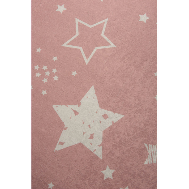 Tapis rectangulaire rose en velours tissé à la machine Hafeza, Rectangle 3 pi 3 po x 5 pi 3 po