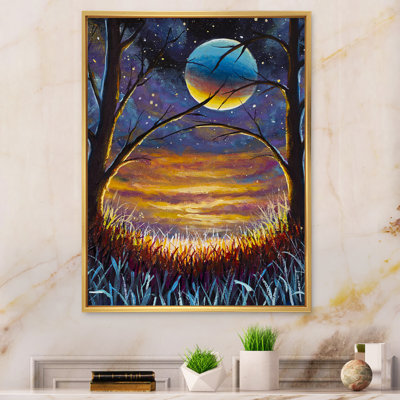Nuit fantaisie lune - peinture