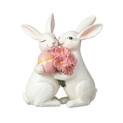 7"H Easter Loving  Bunny Resin Table Decor