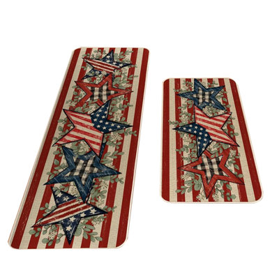  Ensemble de 2 tapis de cuisine en velours de cristal renforcé de caoutchouc pour un usage domestique qui absorbe l'eau et l'huile