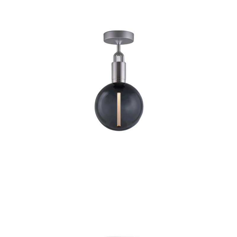 1 - Light Semi Flush Mount, Medium, Gun Metal, Opal