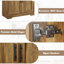 Grand garde-manger autoportant moderne pour le salon - armoire de rangement de 70 po avec portes, tiroirs et tablettes réglables - Organisateur de maison polyvalent