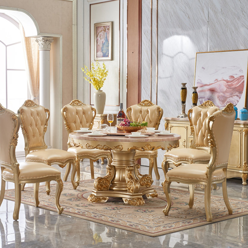 Ensemble de table de salle à manger Vintage Luxury, H 29,9 po x L 51,1 po x l 51,1 po