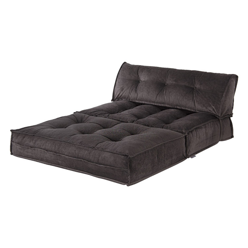 Canapé-lit 2 places, Velours anthracite