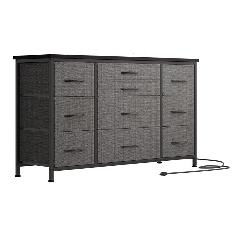 Alidus 121cm W 10 - Drawer Chest of Drawers, Dark Grey