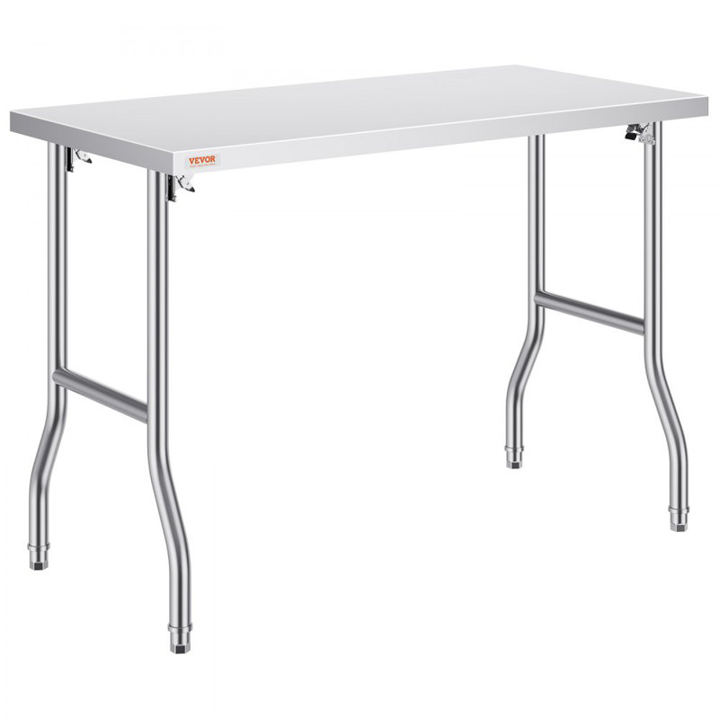 Commercial Worktable Workstation 48 x 24 Inch Folding Commercial Prep Table