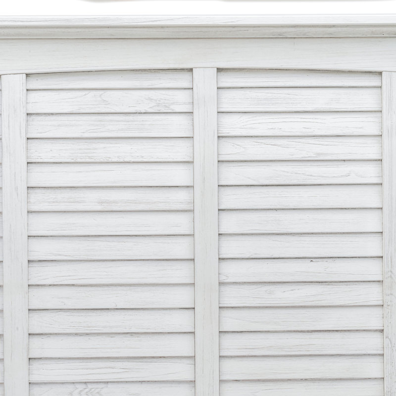 Gena - Solid Wood Headboard - Queen - Weathered White Finish, Queen