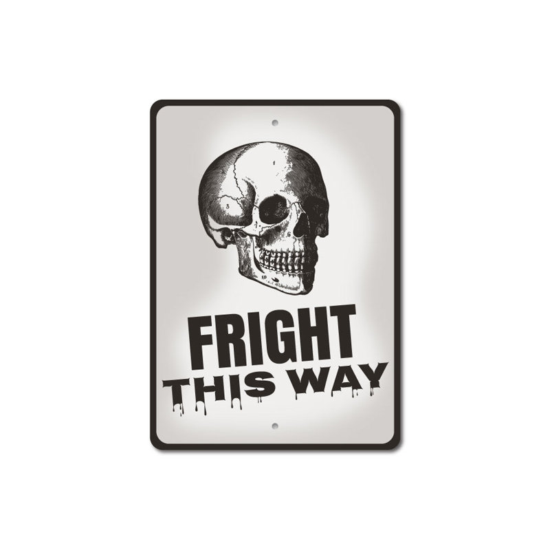 Panneau «Fright This Way» en aluminium, H 14 po x l 10 po x P 0,04 po