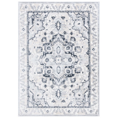 Lowrey Oriental Machine Woven Jute/Polypropylene Area Rug in Blue/Gray