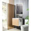 Lavabo de salle de bain de 24 pouces et armoire de rangement avec porte-serviettes - Conception robuste, design contemporain, céramique flottante jaune sécuritaire, quincaillerie à usage unique