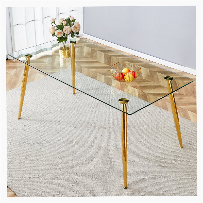 Bartlesville Metal Base Dining Table, Black, 29.5"H x 31.5"W x 51.2"L