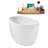51" Streamline Soaking Glossy White Freestanding Tub and Tray With Internal Drain-101413138