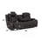 Dark Gray Microfiber Sofa w/Dropdown Table, Storage, USB & LED