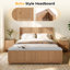 Structure de lit en bois avec banc de rangement intégré au pied de lit, 4 tiroirs, tête de lit couleur chêne-2130104440-2130104447