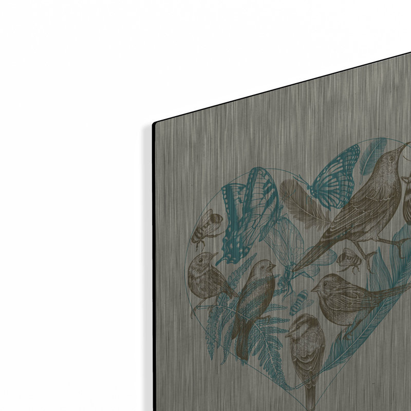 «Wild Heart» par Rachel Caldwell, art mural en métal, H 16 po x l 12 po