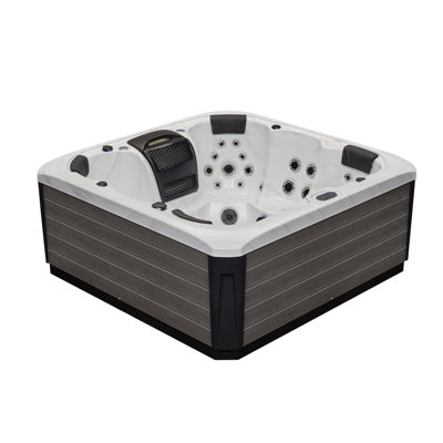 Luxury Spas 240 Volt Acrylic Square Standard (Hardwired) Hot Tub in Gray