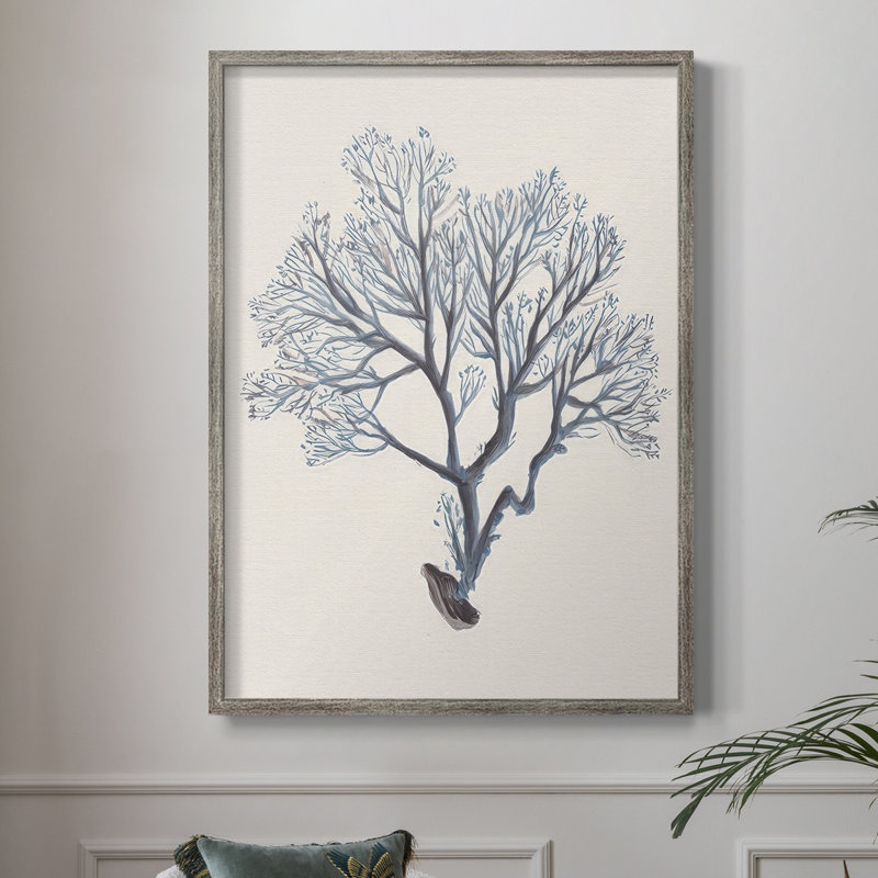 Indigo Reef III Framed Print - Solid Wood, 11" H x 9" W