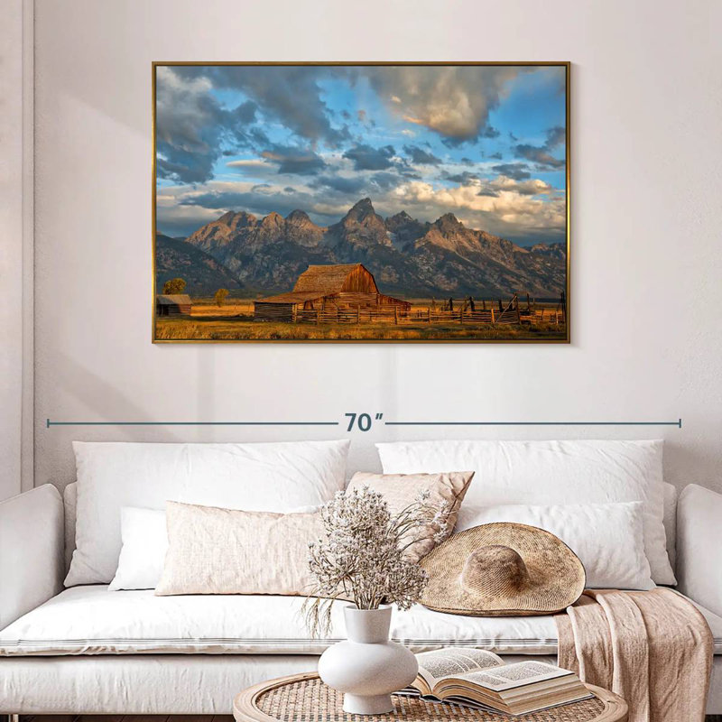 Rustic Wyoming, 25 po x 17 po, Cadre flottant doré