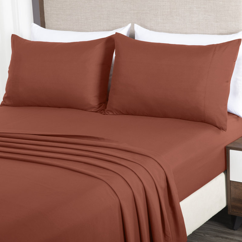 Liam Microfiber 7 Piece Bed in a Bag Comforter Set, Burgundy, Queen Comforter + 6 Additional Pieces