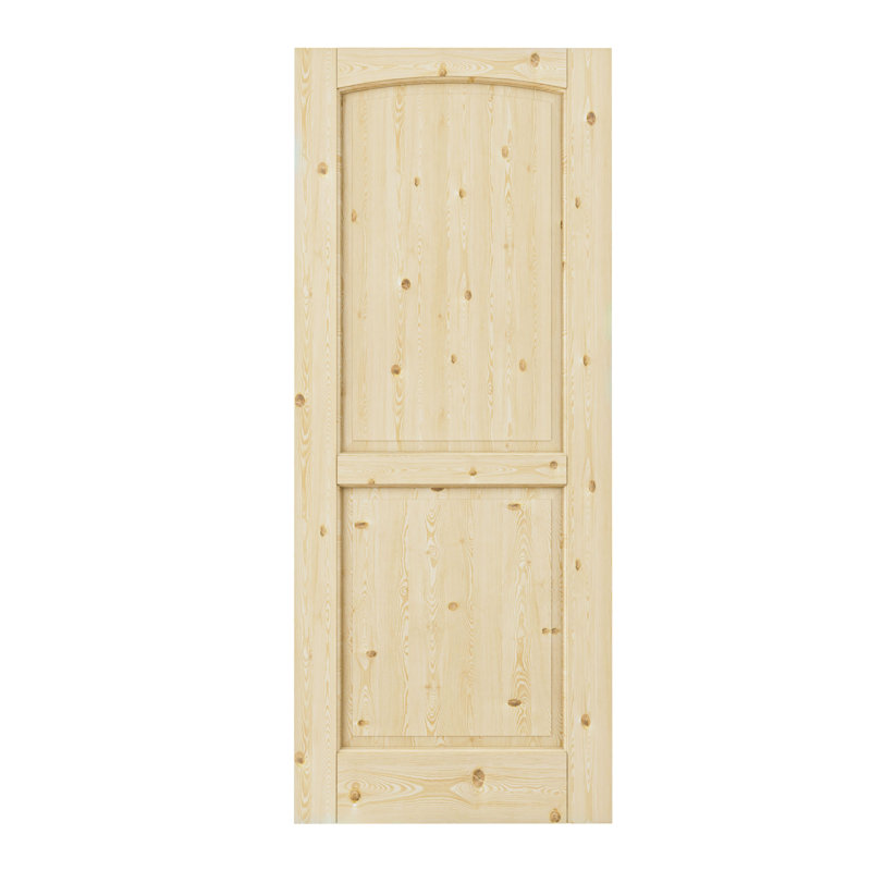 Intérieur de la porte intérieure en bois de pin à 2 panneaux, porte de dalle simple de style colonial, sans finition et à peindre, sans quincaillerie, garde-manger, chambre à coucher, salle de bain, garde-robe, salon et buanderie, pour porte escamotable, française et à porte, 36 po x 80 po