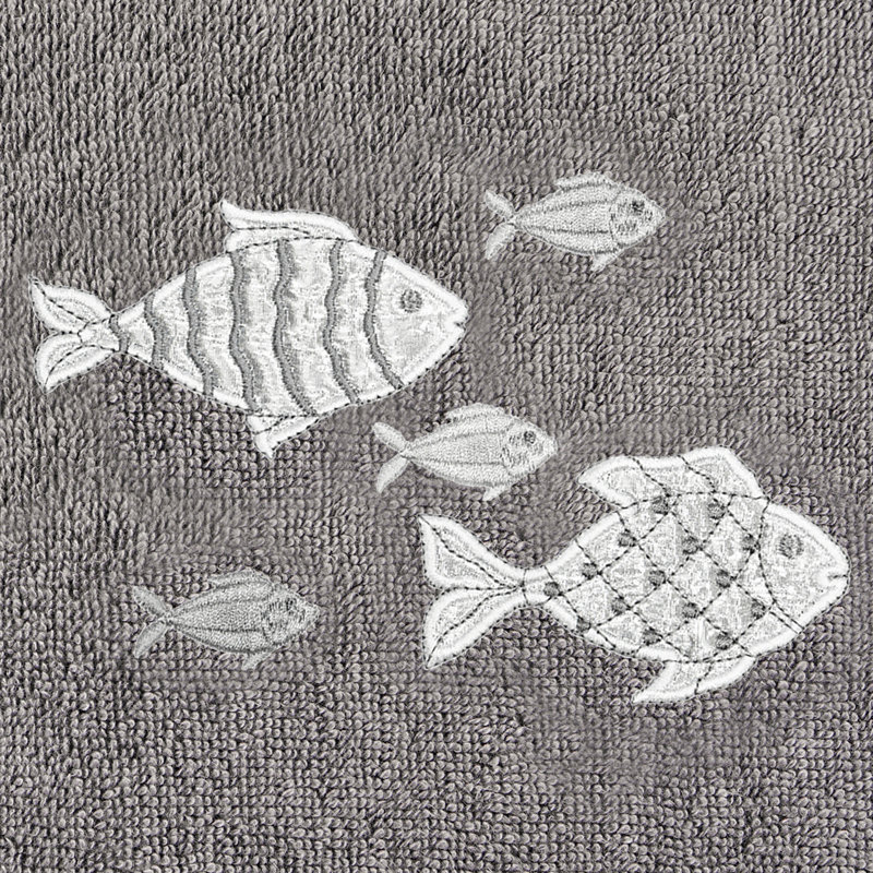 Ensemble de serviettes en coton turc 3 pièces figure 3, Gris anthracite
