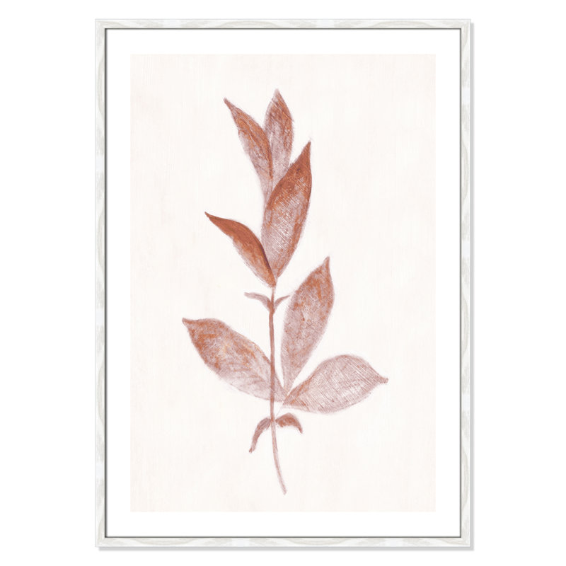 Wilfrid Red Leaf II par Tara Studios - reproduction d'art, H 41,5 po x l 29,5 po x P 0,75 po, Papier avec cadre en bois blanc
