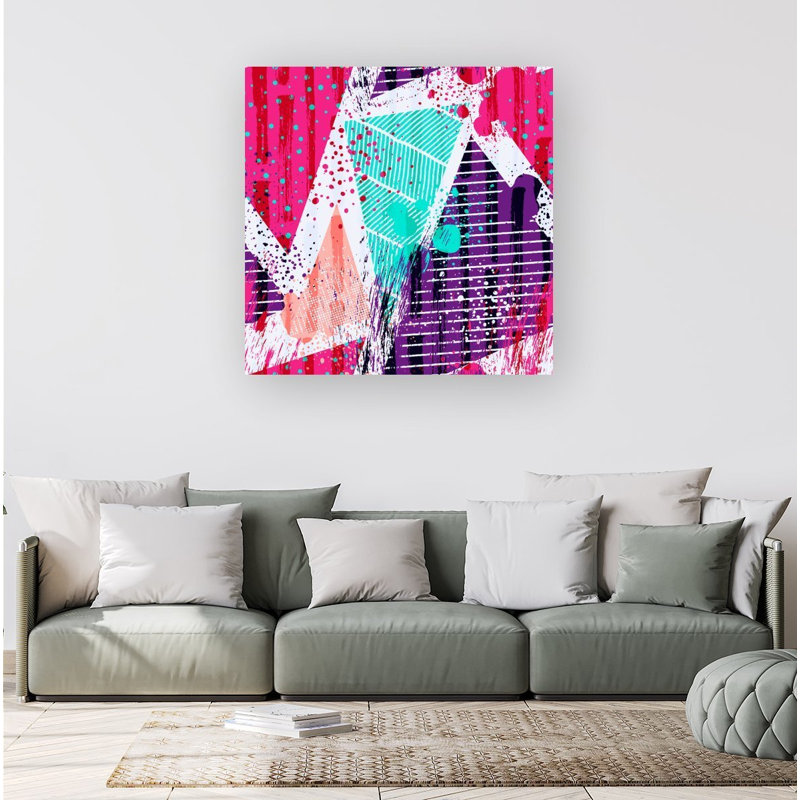 SHABBY GEOMETRIC PATTERN - Wrapped Canvas Print