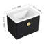 Unité de salle de bain murale 40 po, châtaignier noir, meuble-lavabo à portes à fermeture douce, lavabo,