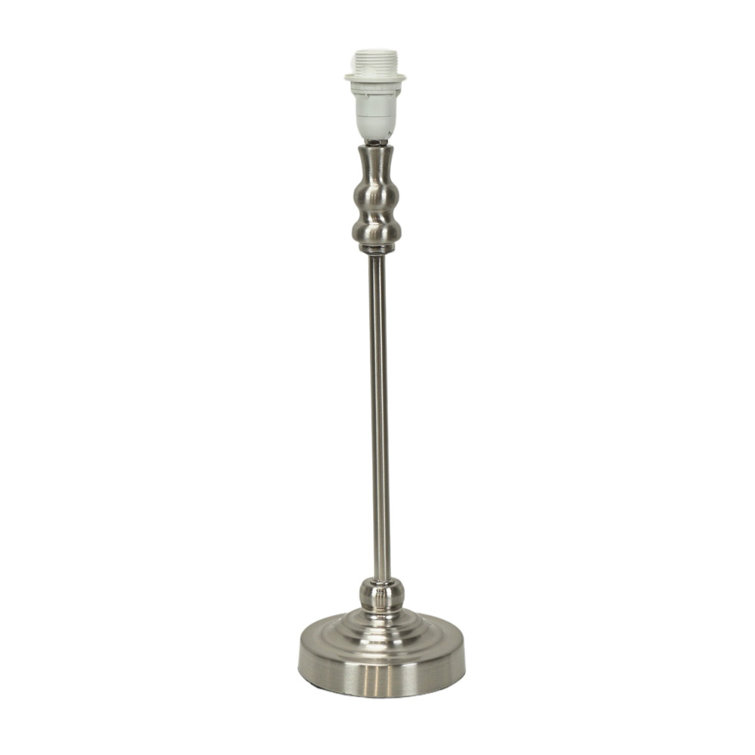 Reselva Brushed Chrome Silver Candlestick Slim Table Lamp Base