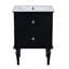 Ensemble de meuble-lavabo 24 po avec lavabo en céramique, meuble de rangement moderne à 2 tiroirs avec cadre en bois massif
