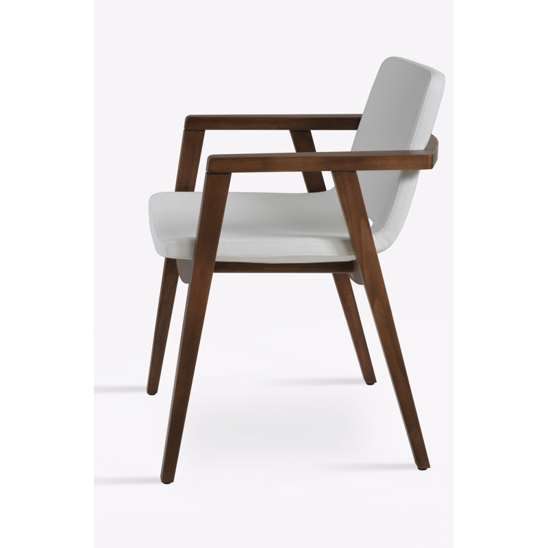 Nevada Wood Arm Dining Chair, White
