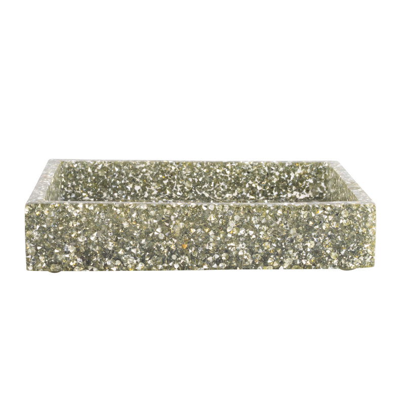 Porte-savon lumineux Sparkles Home | Résine cloutée de strass | Durable et facile à nettoyer, Argent