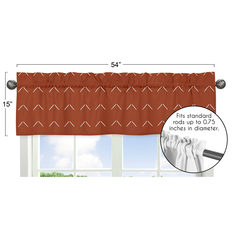 Diamond Tuft Orange and Ivory 54" Window Valance