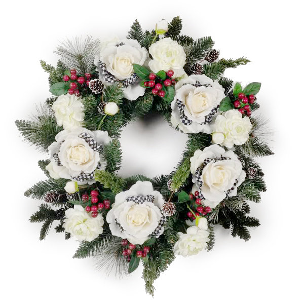 Courtly Winter Floral 26" Wreath