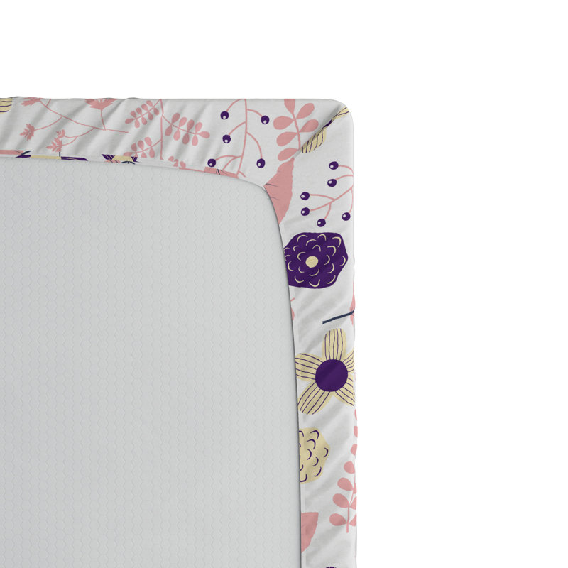 Microfiber Floral Fitted Sheet, Purple/Pink Floral, Full Fitted Sheet