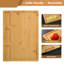 Planches à découper pour la cuisine, (ensemble de 3) planche à découper avec 3 compartiments intégrés et plateau de service robuste en bois-112386767