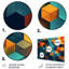 Abstractions géométriques orange et turquoise - reproduction sur métal-1345373288