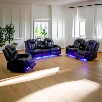 Ensemble de canapé modulaire inclinable avec causeuse et fauteuil