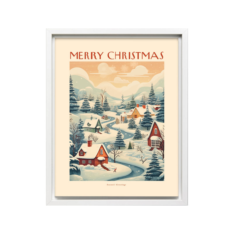 Merry Christmas No7, 24"H x 32"W, Canvas, White Framed