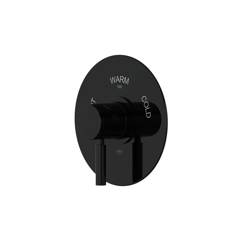 Garniture thermostatique 3/4 "Riu sans contrôle de volume, Noir