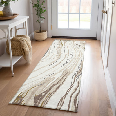 Tapis intérieur / extérieur lavable ivoire Aureva 