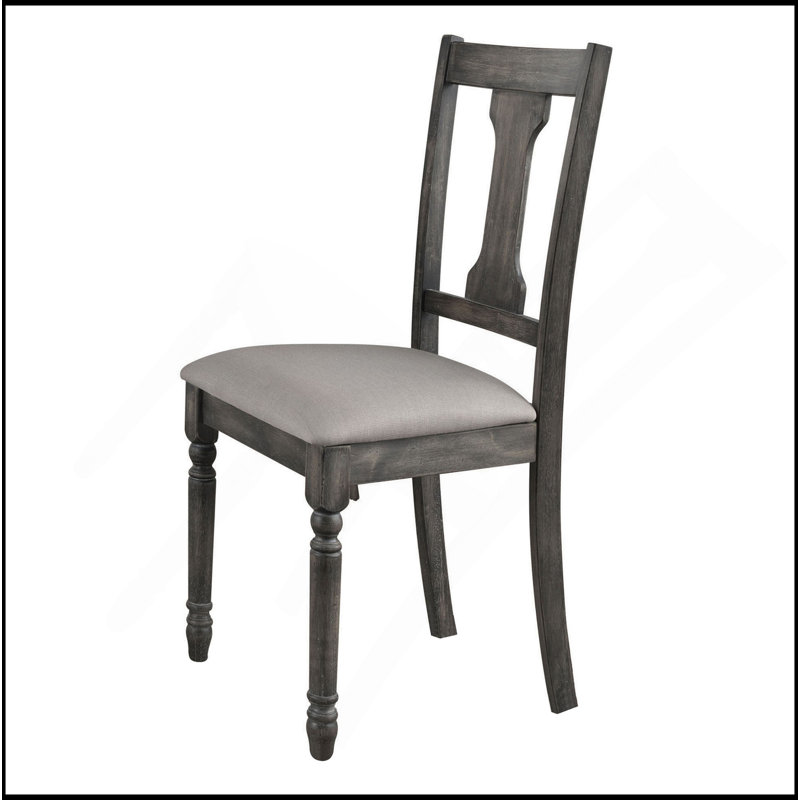 Ensemble de 2 chaises d'appoint à dossier ouvert brun clair et gris patiné
