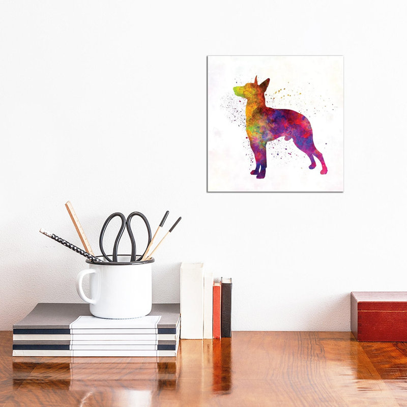 Manchester Terrier In Watercolour by Paul Rommer - Wrapped Canvas Gallery-Wrapped Canvas Giclée