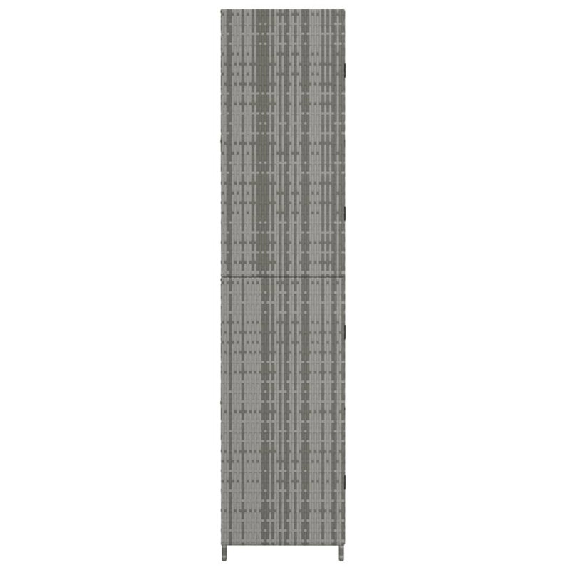 Armoire de rangement d'extérieur de 71 pouces de hauteur, 2 portes, rotin gris
