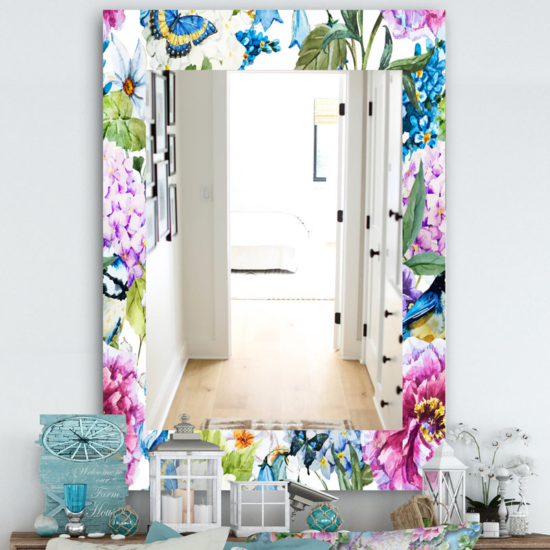 Miroir mural fleur 51, H 39,4 po x l 29,5 po