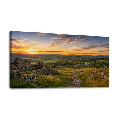 Canvas Wall Art Beautiful irish landscape Wall Decor for Living Room Bathroom Bedroom Office 24"H x 48"W Art Paintings, Ready to Hang