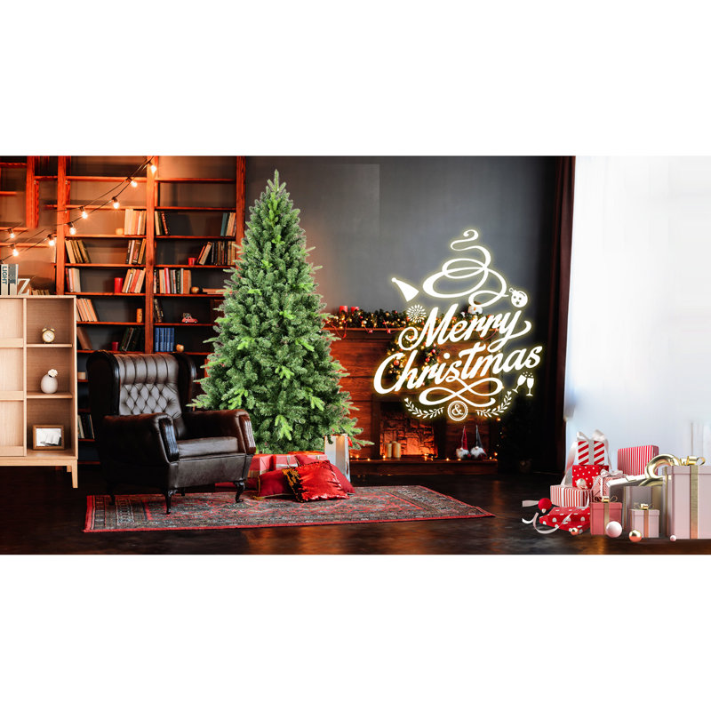 Arbre de Noël classique de 4 pi avec 636 pointes en PE +, branches de mise en valeur du stress, support en métal solide pour les décorations Décorations saisonnières traditionnelles à base tombante automatique de 4 pieds