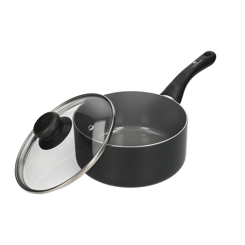 MasterClass Can-to-Pan Ceramic Non-Stick Saucepan with Lid, Recycled Aluminium, 18 cm